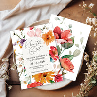 Wildflower Arch Save the Date Save the Date Template Editable Invitation Corjl Digital Download