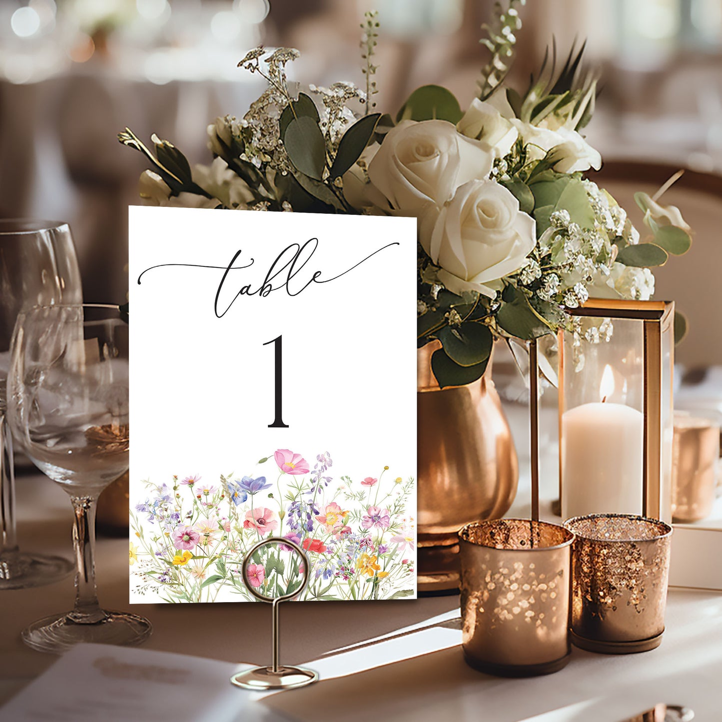 Wildflower Elegant Table Signs
