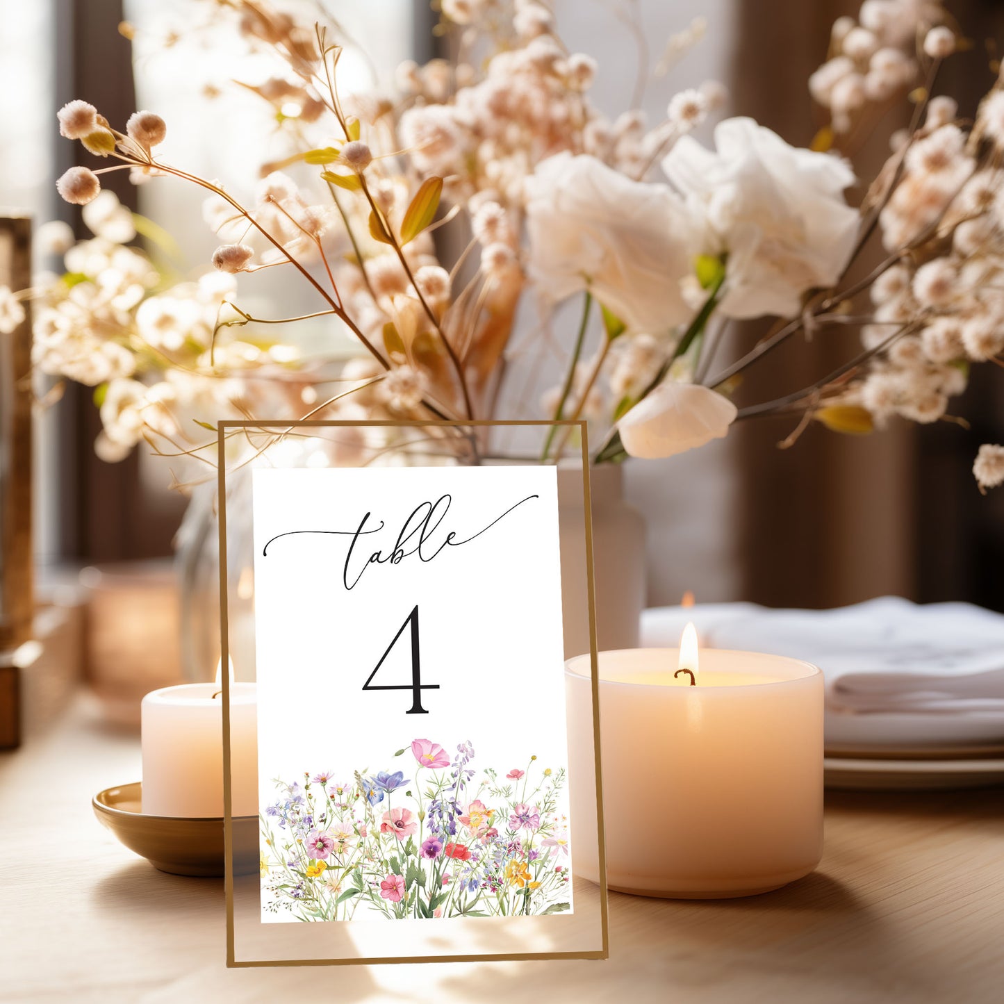 Wildflower Elegant Table Signs