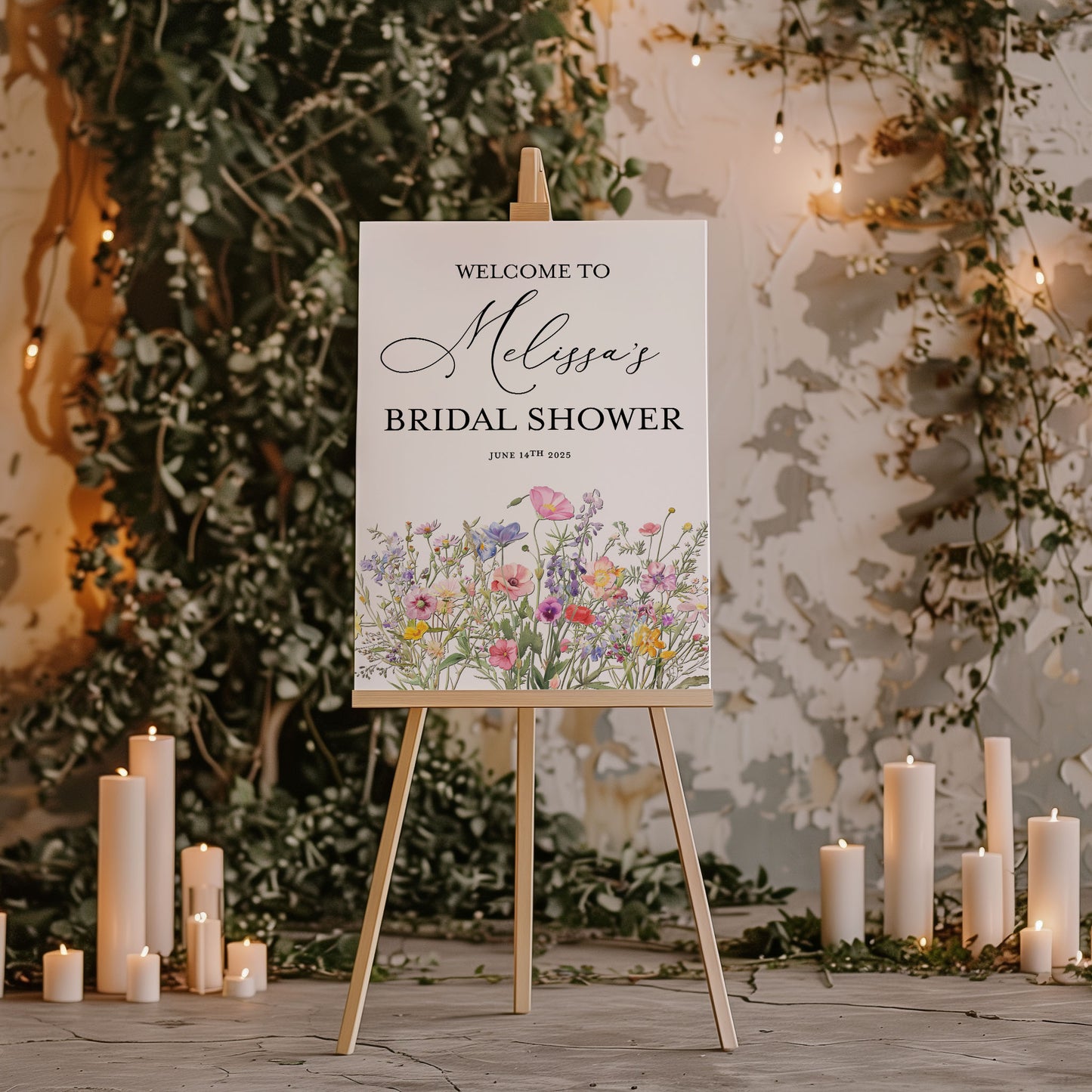 Wildflower Bridal or Wedding Welcome Sign
