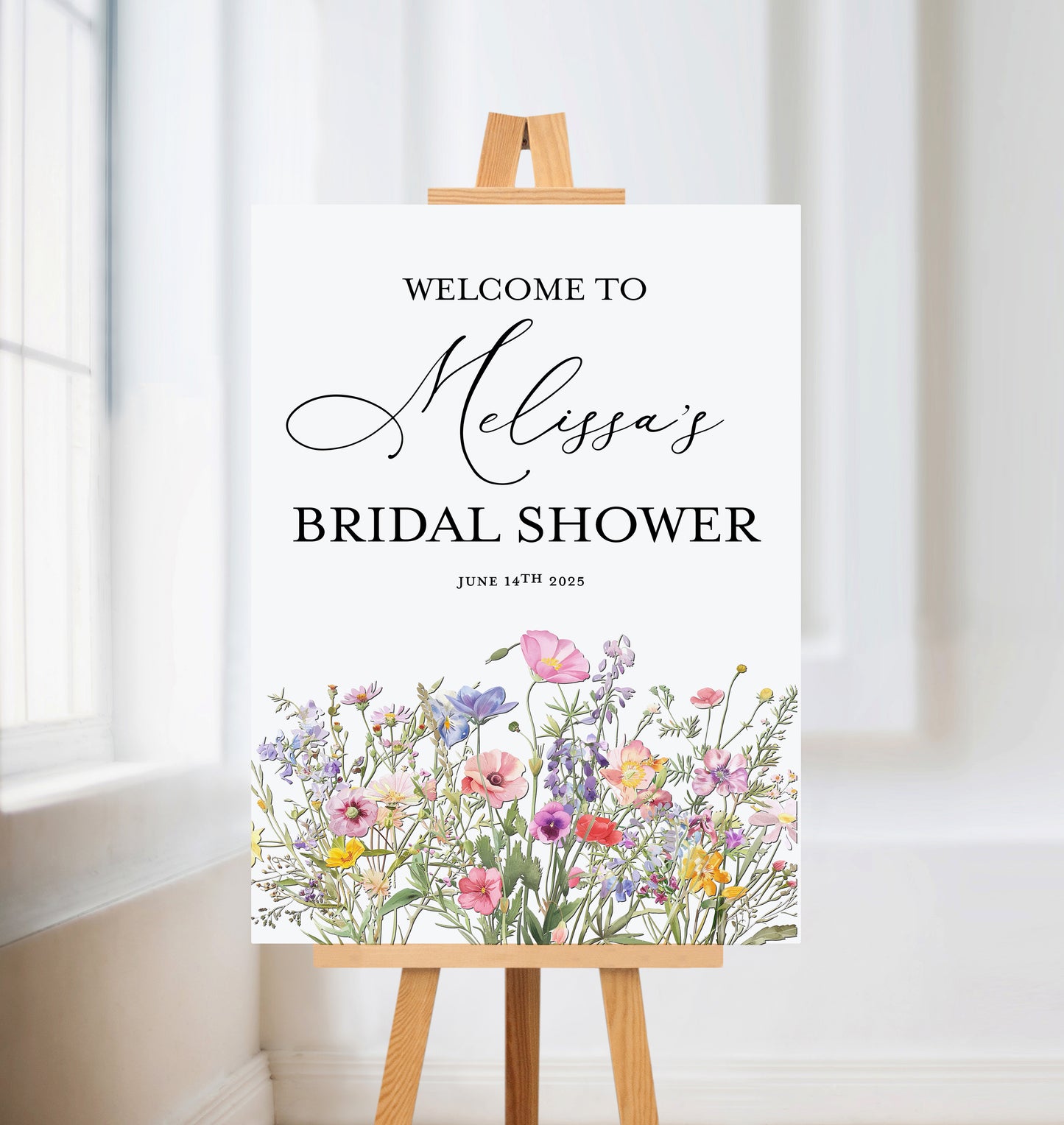 Wildflower Bridal or Wedding Welcome Sign