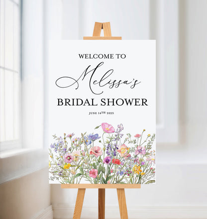Wildflower Bridal or Wedding Welcome Sign