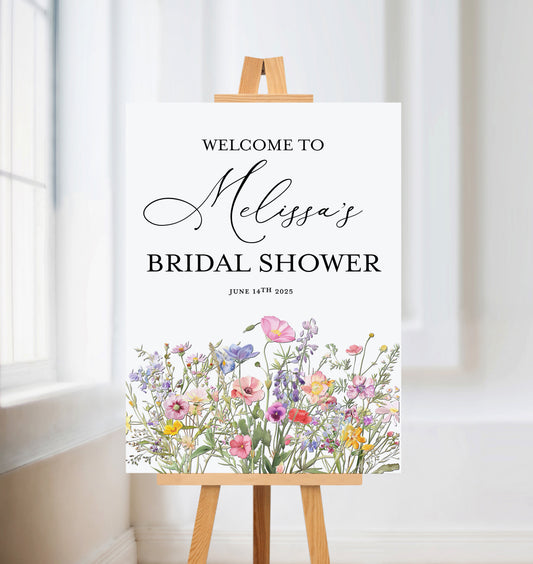 Wildflower Bridal or Wedding Welcome Sign