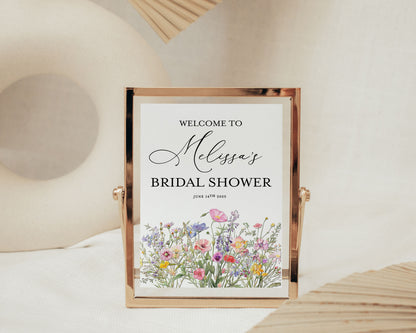 Wildflower Bridal or Wedding Welcome Sign