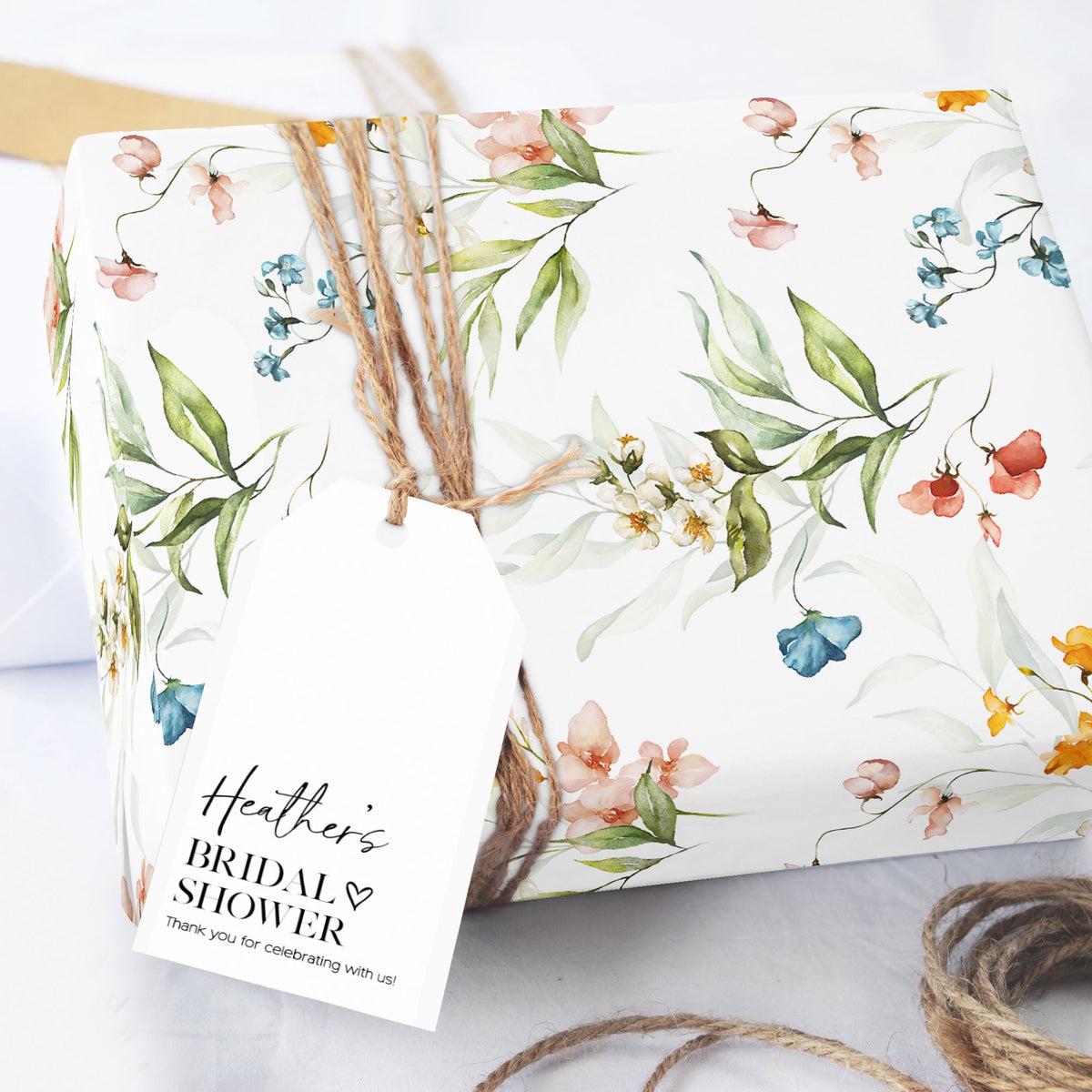 Wildflower Watercolor Garden Wrapping Paper (5 Sheets)