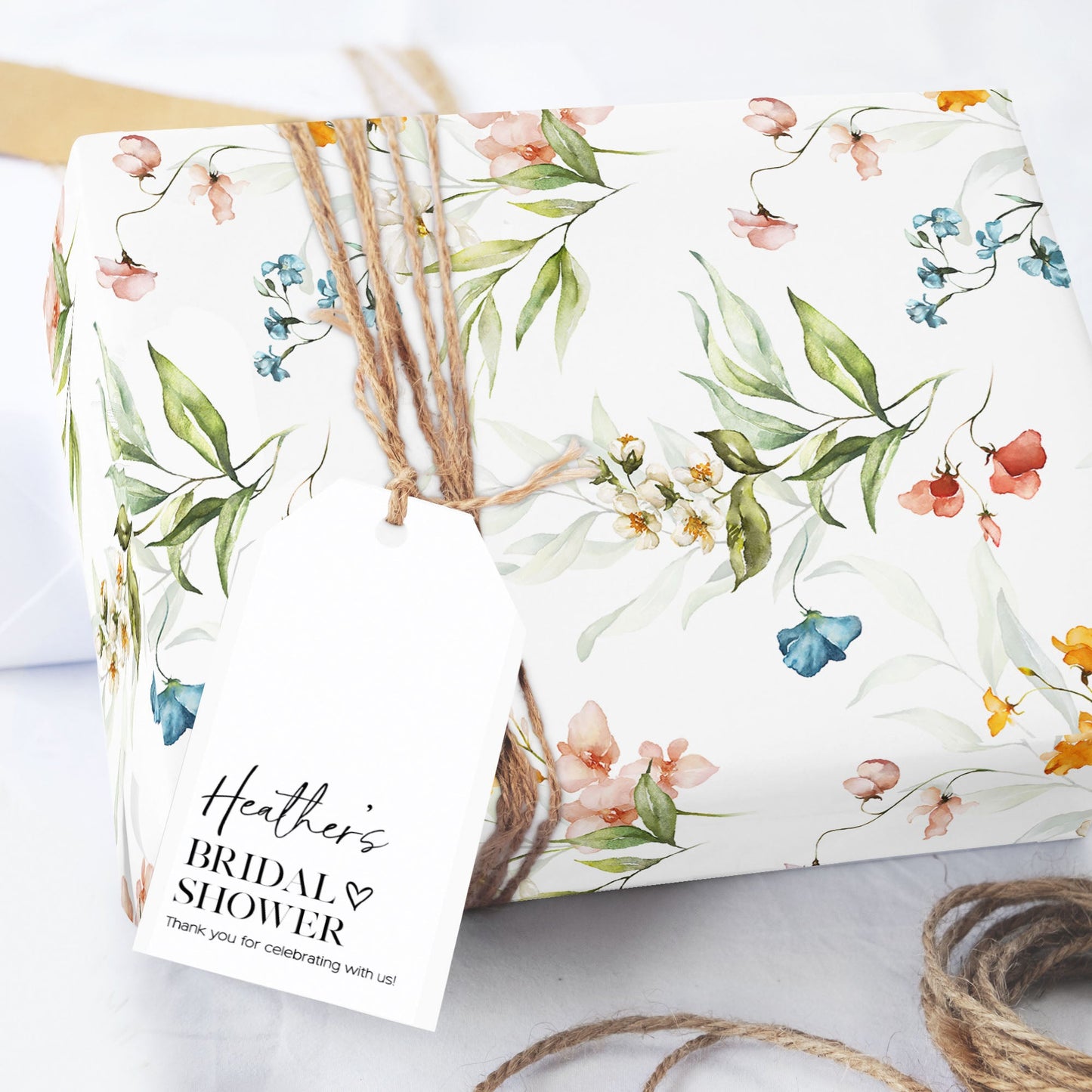 Wildflower Watercolor Garden Wrapping Paper (5 Sheets)