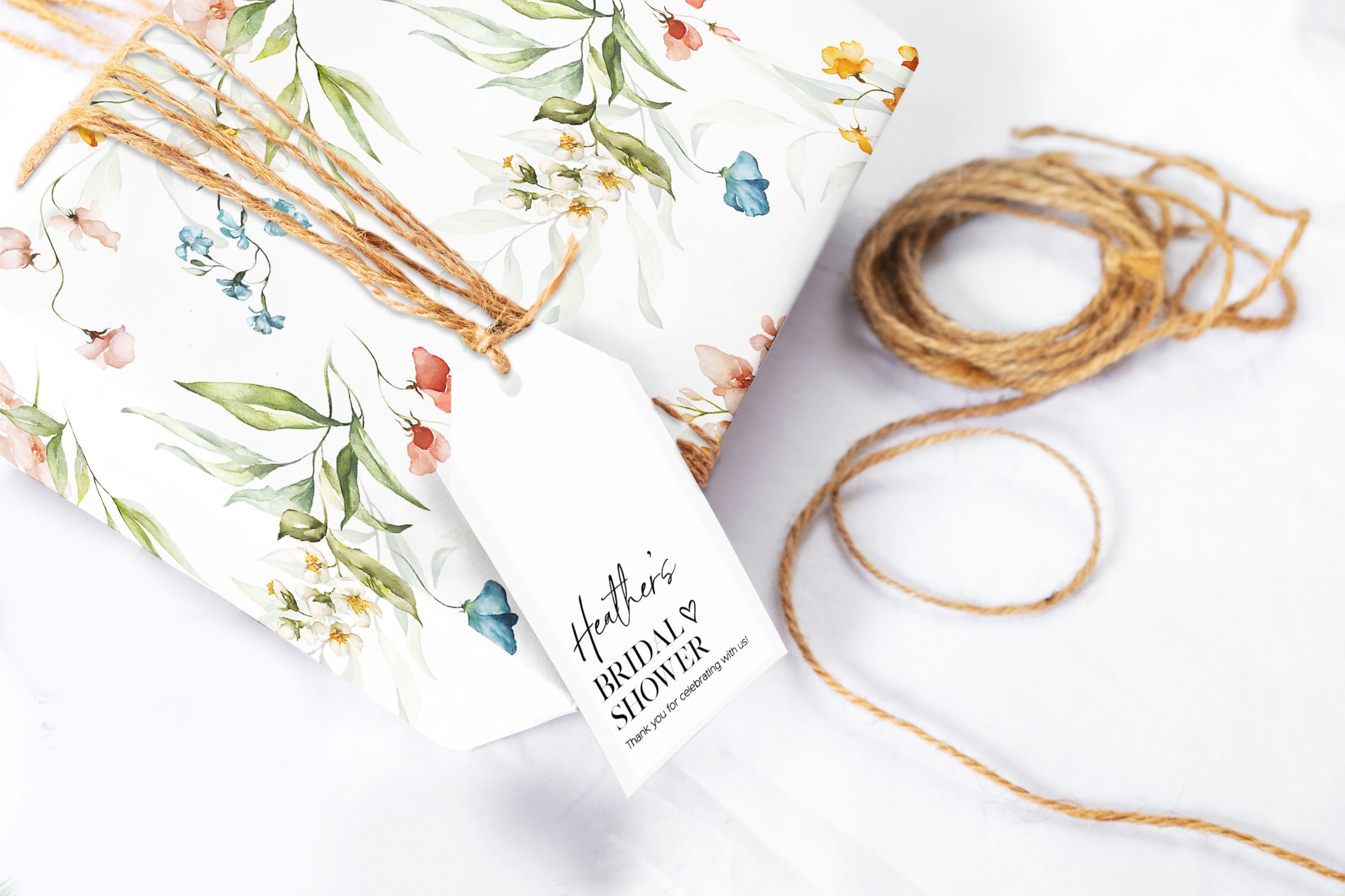 Wildflower Watercolor Garden Wrapping Paper (5 Sheets)