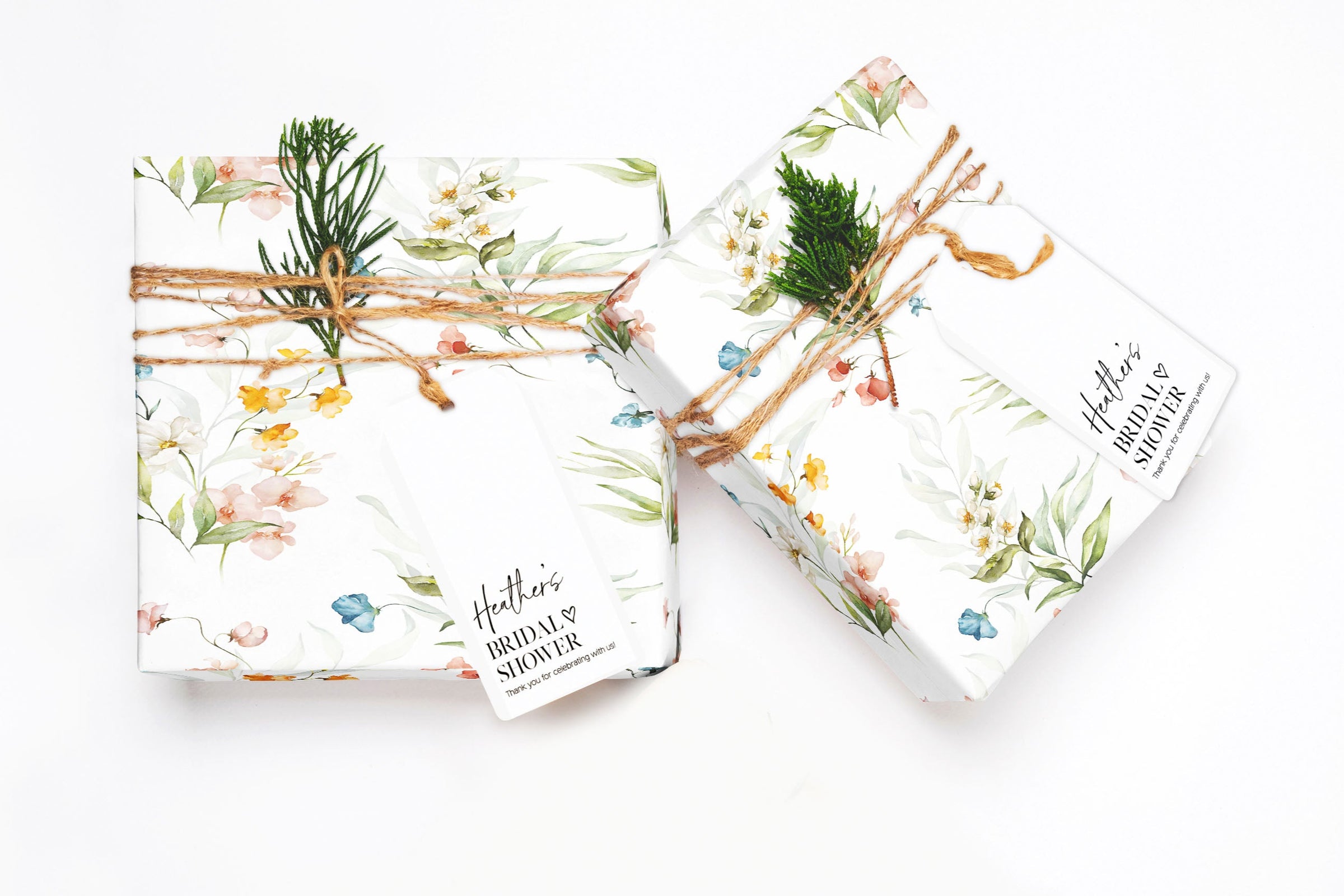 Wildflower Watercolor Garden Wrapping Paper (5 Sheets)