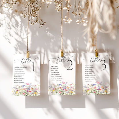 Wildflower Seating Chart Signs