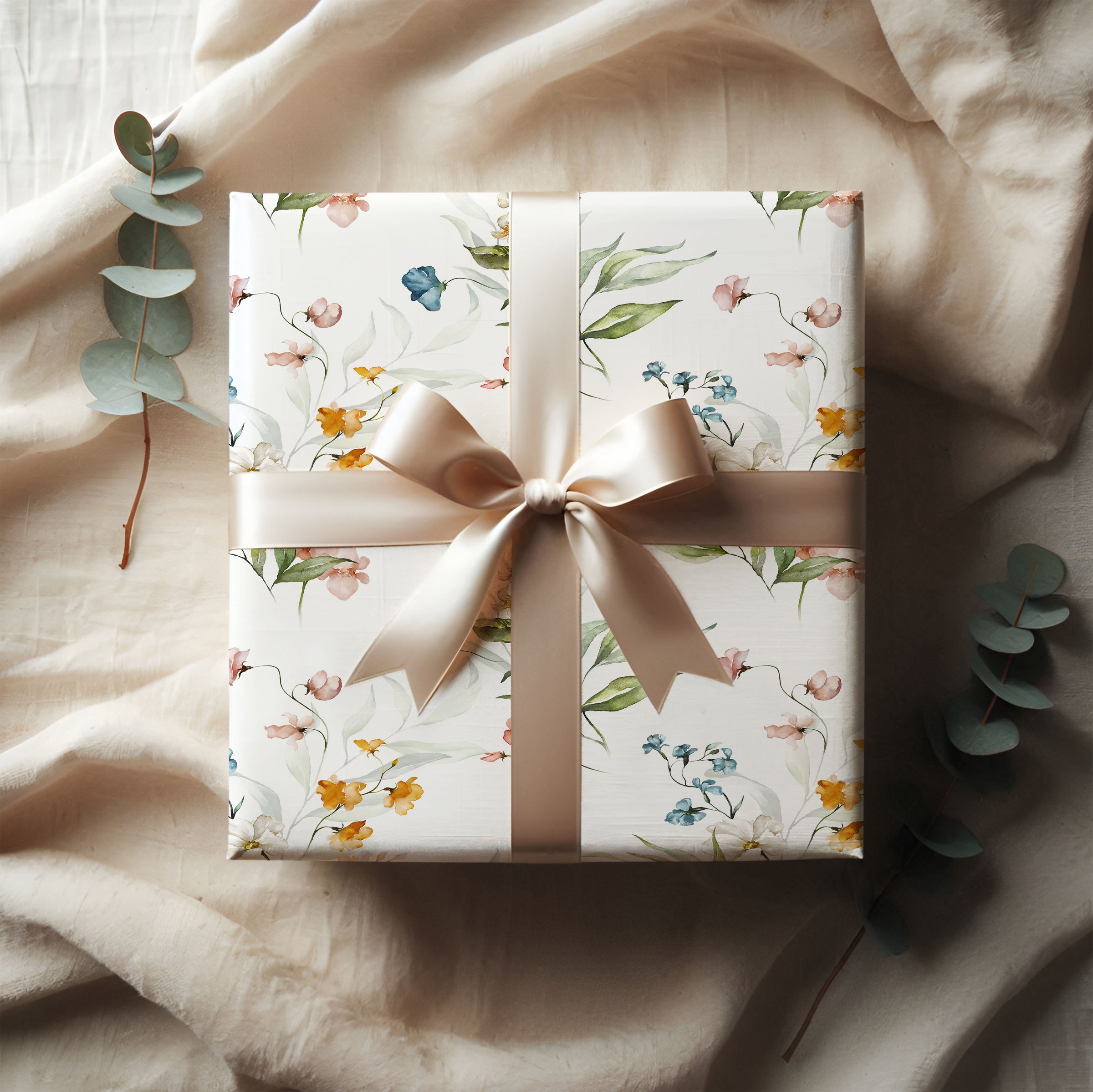 Wildflower Watercolor Garden Wrapping Paper (5 Sheets)