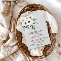 Winter Elegant Snow Baby Shower Invitation