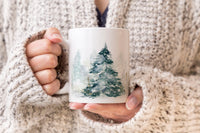 Winter Forest Ceramic Mug — Snowy Pine Trees Coffee Cup (11oz & 15oz)