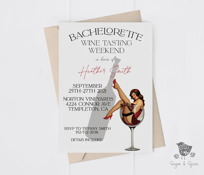 Bachelorette Wine Tasting Weekend Bridal Shower Invitation - Premium  from Sugar and Spice Invitations - Just $1.95! Shop now at Sugar and Spice Paper