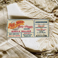 Baseball Game Ticket Baby Shower Invitation - Premium  from Sugar and Spice Invitations - Just $1.95! Shop now at Sugar and Spice Paper
