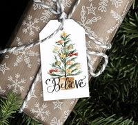 Believe Christmas Tree Gift Tag - Premium Craft Supplies & Tools > Party & Gifting > Labels, Stickers & Tags > Tags from Sugar and Spice Invitations - Just $26! Shop now at Sugar and Spice Paper