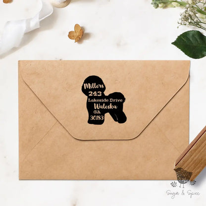 Bichon Frise Dog Address Stamp Self Inking - Premium Craft Supplies & Tools > Stamps & Seals > Stamps from Sugar and Spice Invitations - Just $40! Shop now at Sugar and Spice Paper
