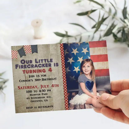 Birthday Fourth of July Invitation - Premium Paper & Party Supplies > Paper > Invitations & Announcements > Invitations from Sugar and Spice Invitations - Just $2.10! Shop now at Sugar and Spice Paper