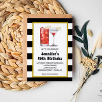 Black and White Adult Cocktail 40th Birthday Invitation - Premium Paper & Party Supplies > Paper > Invitations & Announcements > Invitations from Sugar and Spice Invitations - Just $1.95! Shop now at Sugar and Spice Paper