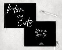 Black and White Chalk Wedding Guest Book - Premium  from Sugar and Spice - Just $55! Shop now at Sugar and Spice Paper