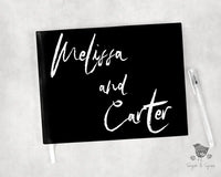 Black and White Chalk Wedding Guest Book - Premium  from Sugar and Spice - Just $55! Shop now at Sugar and Spice Paper