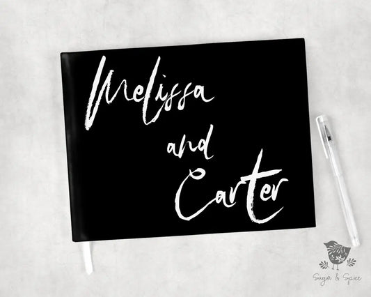 Black and White Chalk Wedding Guest Book - Premium  from Sugar and Spice - Just $55! Shop now at Sugar and Spice Paper