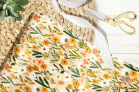 Boho Orange Floral Wrapping Paper Sheets