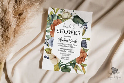 Botanical Floral Bridal Shower Invitation - Premium  from Sugar and Spice Invitations - Just $1.95! Shop now at Sugar and Spice Paper