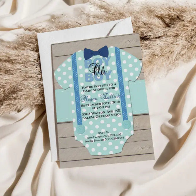 Boy oh Boy Rustic Baby Shower Invitation - Premium  from Sugar and Spice Invitations - Just $1.95! Shop now at Sugar and Spice Paper