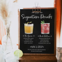 Bride and Groom Chalkboard Signature Drink Sign - Premium  from Sugar and Spice Invitations - Just $35! Shop now at Sugar and Spice Paper