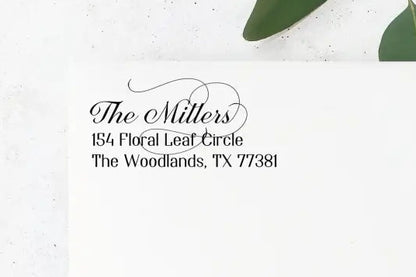 Calligraphy Family Personalized Address Stamp - Premium Craft Supplies & Tools > Stamps & Seals > Stamps from Sugar and Spice Invitations - Just $38! Shop now at Sugar and Spice Paper