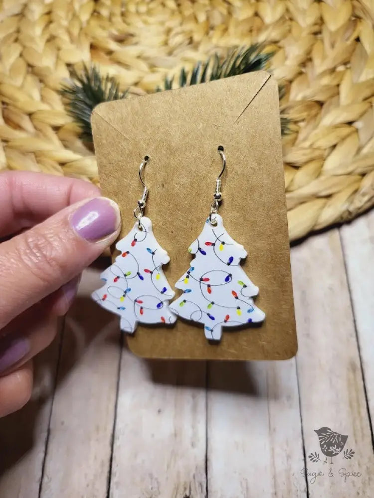 Christmas Tree with Lights Earrings - Premium  from Sugar and Spice Invitations - Just $11.25! Shop now at Sugar and Spice Paper