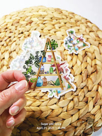 Clear House Plant on A-Frame Ladder Stand Sticker - Premium  from Sugar and Spice Invitations - Just $3.50! Shop now at Sugar and Spice Paper
