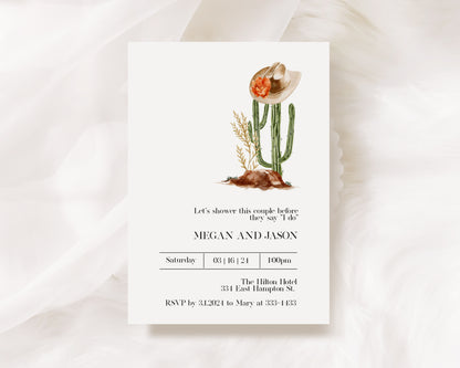 Country Western Cowgirl Bridal Shower Invitation