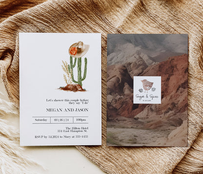 Country Western Cowgirl Bridal Shower Invitation