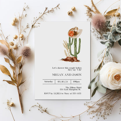Country Western Cowgirl Bridal Shower Invitation