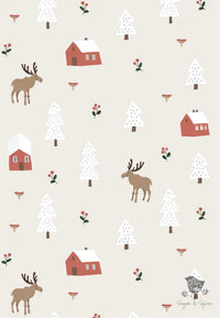 Country Winter Moose Wrapping Paper - Premium Craft Supplies & Tools > Party & Gifting > Packaging & Wrapping from Sugar and Spice Invitations - Just $26.10! Shop now at Sugar and Spice Paper