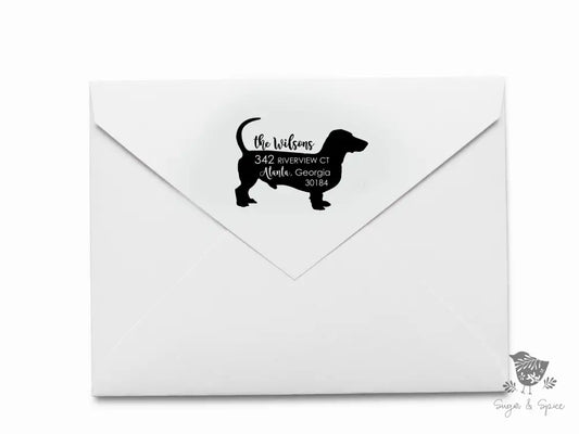 Dachshund Dog Self Inking Address Stamp - Premium Craft Supplies & Tools > Stamps & Seals > Stamps from Sugar and Spice Invitations - Just $40! Shop now at Sugar and Spice Paper