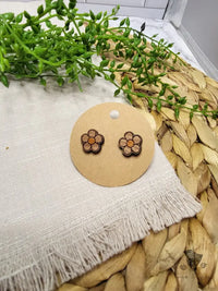 Daisy Flower Wood Stud Earrings - Premium  from Sugar and Spice Invitations - Just $6! Shop now at Sugar and Spice Paper