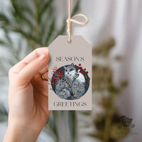 Elegant Fox Season Greetings Christmas Gift Tag - Premium Craft Supplies & Tools > Party & Gifting > Labels, Stickers & Tags > Tags from Sugar and Spice Invitations - Just $26! Shop now at Sugar and Spice Paper