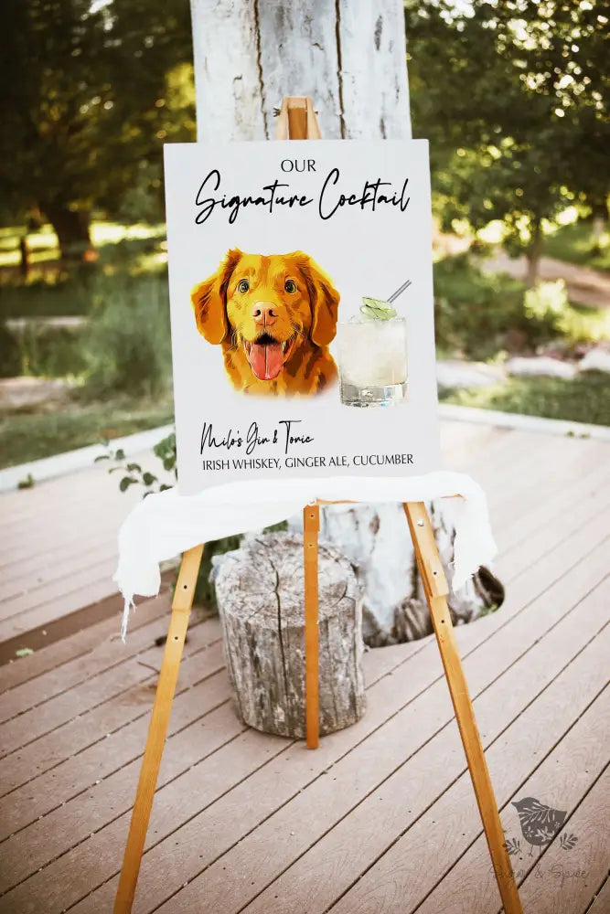 Elegant Pet Signature Drink Sign - Premium  from Sugar and Spice Invitations - Just $35! Shop now at Sugar and Spice Paper