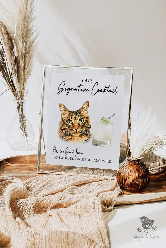 Elegant Pet Signature Drink Sign - Premium  from Sugar and Spice Invitations - Just $35! Shop now at Sugar and Spice Paper