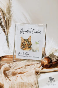 Elegant Pet Signature Drink Sign - Premium  from Sugar and Spice Invitations - Just $35! Shop now at Sugar and Spice Paper