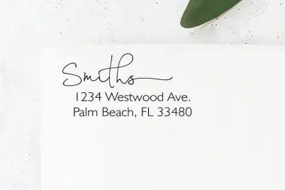 Elegant Smiths Address Stamp Self Inking - Premium Craft Supplies & Tools > Stamps & Seals > Stamps from Sugar and Spice Invitations - Just $38! Shop now at Sugar and Spice Paper