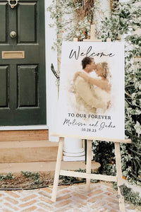 Elegant Watercolor Portrait Wedding Welcome Sign - Premium  from Sugar and Spice Invitations - Just $65! Shop now at Sugar and Spice Paper