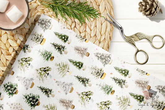 Elegant White Christmas Tree Wrapping Paper Roll - Premium Home Decor from Printify - Just $26.10! Shop now at Sugar and Spice Paper