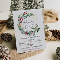 Elegant Wreath Christmas Invitation - Premium Digital File from Sugar and Spice Invitations - Just $2.10! Shop now at Sugar and Spice Paper