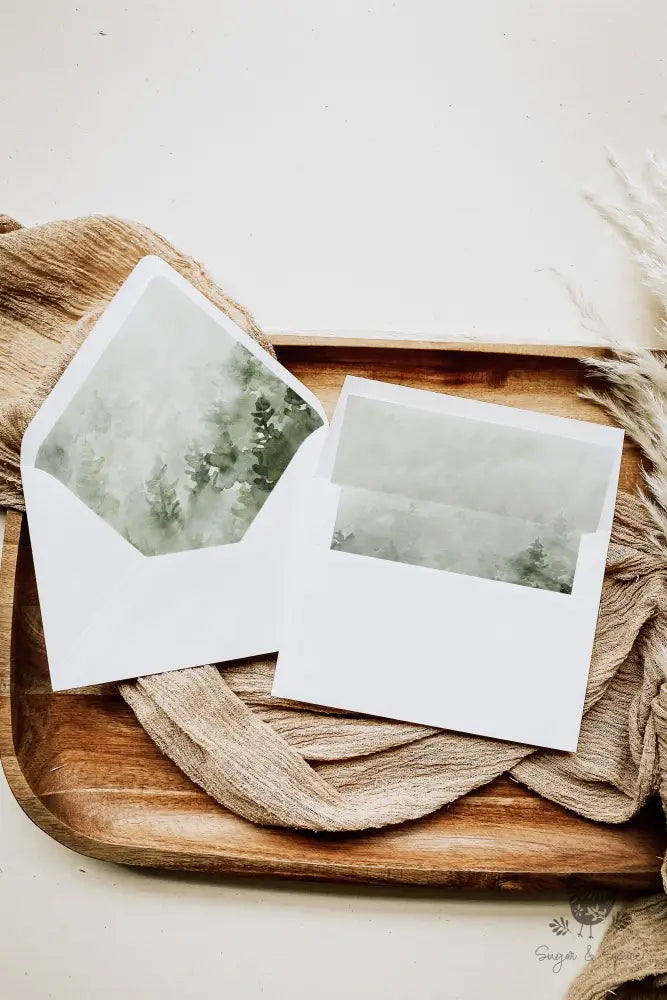Evergreen Forest Envelope Liner - Premium  from Sugar and Spice Invitations - Just $1.10! Shop now at Sugar and Spice Paper