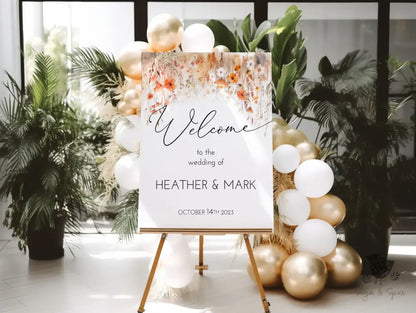 Fall Watercolor Wedding Welcome Sign - Premium  from Sugar and Spice Invitations - Just $31.50! Shop now at Sugar and Spice Paper
