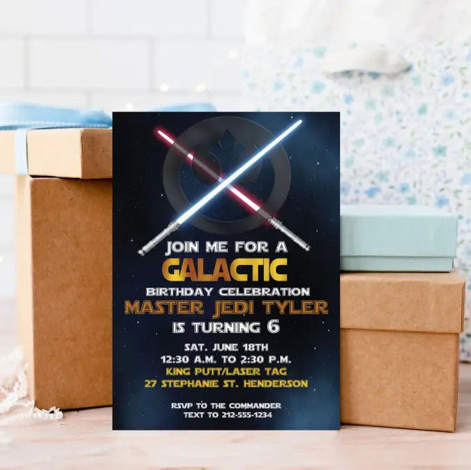 Galactic Space Birthday Invitation - Premium Digital File from Sugar and Spice Invitations - Just $1.95! Shop now at Sugar and Spice Paper