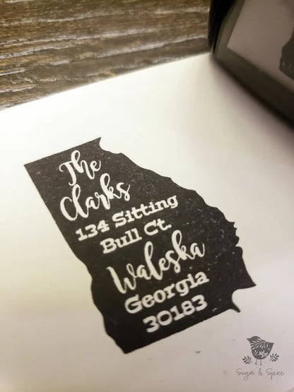 Georgia Self Inking Address Stamp Personalized State Stamps, Self Inking Stamps - Premium Craft Supplies & Tools > Stamps & Seals > Stamps from Sugar and Spice Invitations - Just $40! Shop now at Sugar and Spice Paper